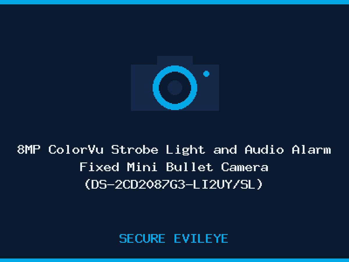 8MP ColorVu Strobe Light and Audio Alarm Fixed Mini Bullet Camera (DS-2CD2087G3-LI2UY/SL)